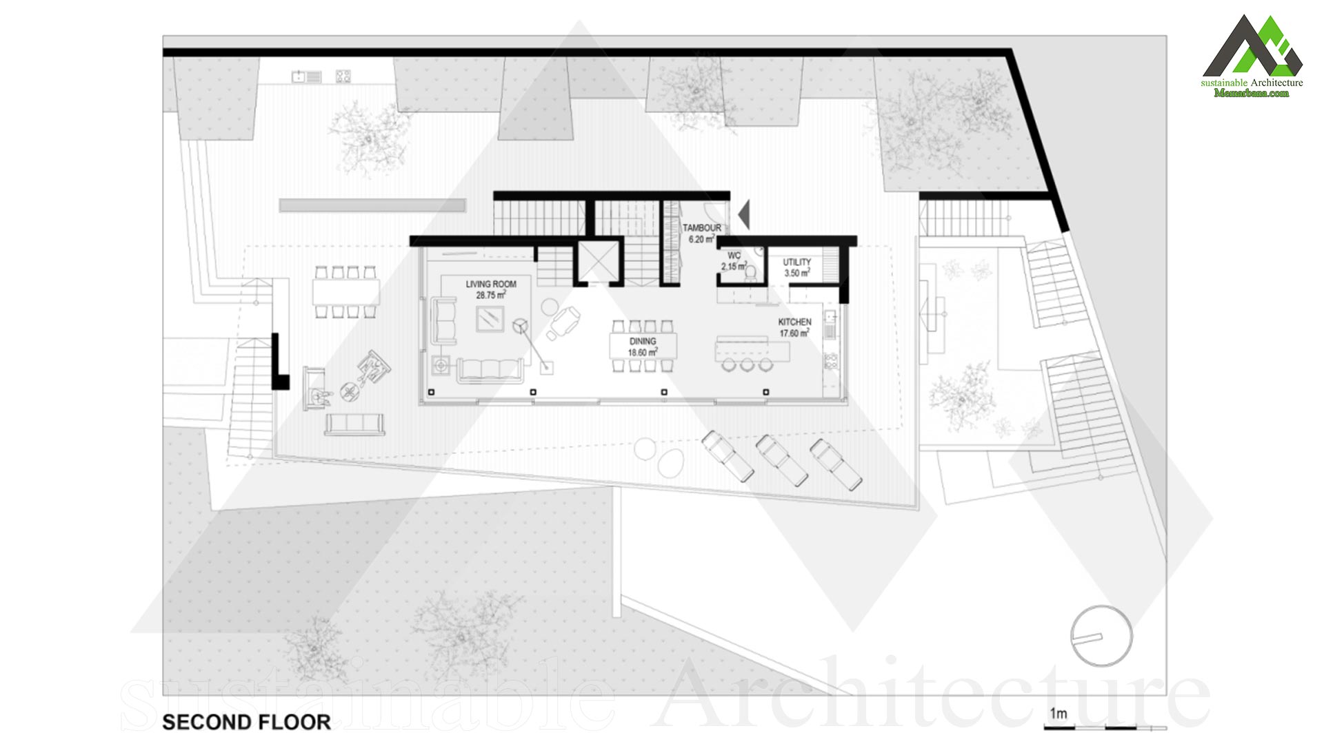طراحی پلان خانه ویلایی چهار طبقه