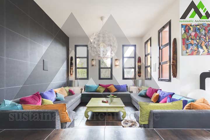 طراحی خانه ویلایی مدرن و رنگی