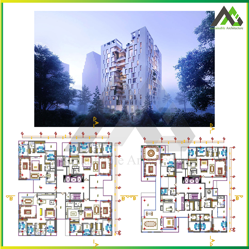 طراحی پلان آپارتمان چهل باغ