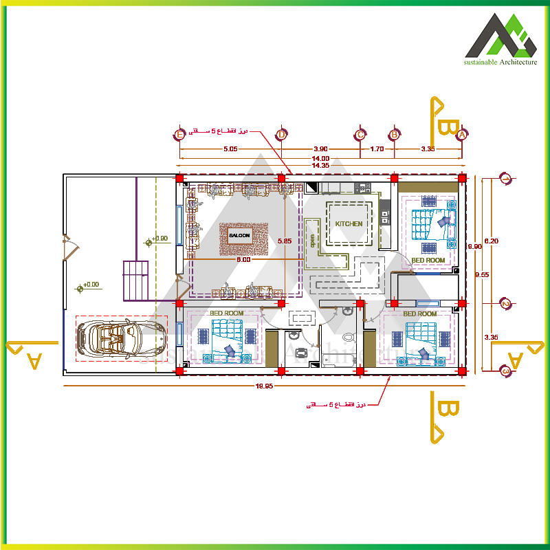 طراحی نقشه ساختمان مسکونی